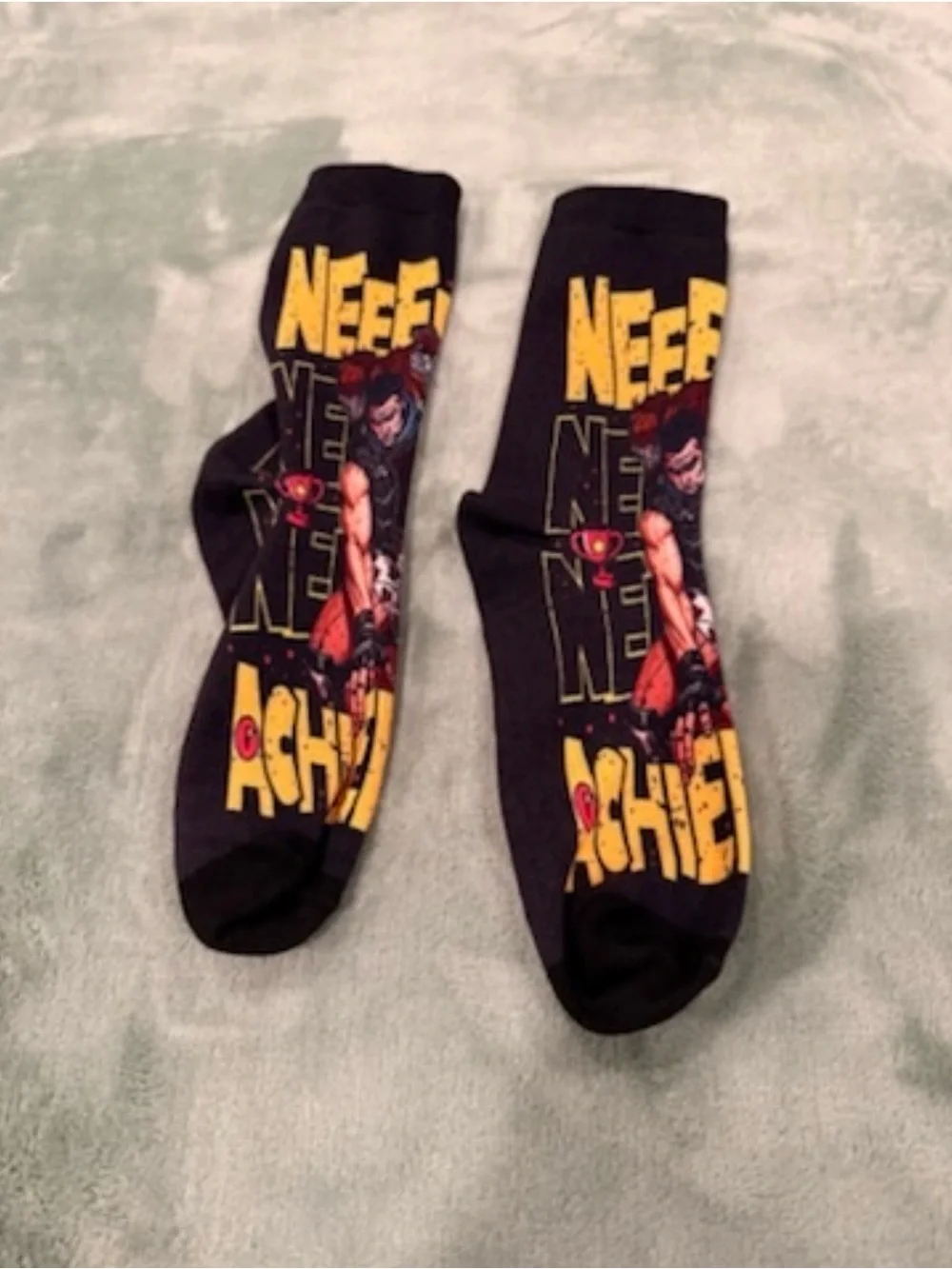Dungeon Crawler Carl Inspired Crew Socks Black Graphic Novelty Adult New